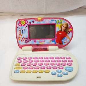 VTG Barbie mini laptop handheld toy computer game Works N